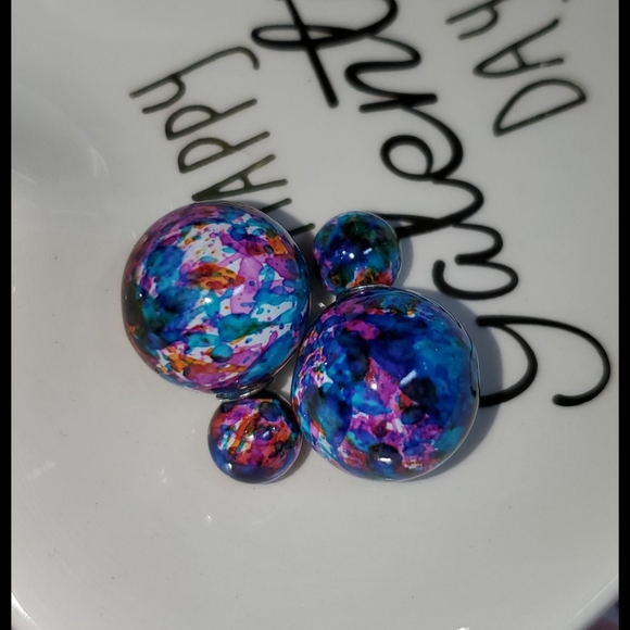 Multicoloured Double Sided Earrings - Picture 2 of 4
